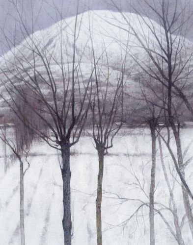 「雪の朝」画：中路融人